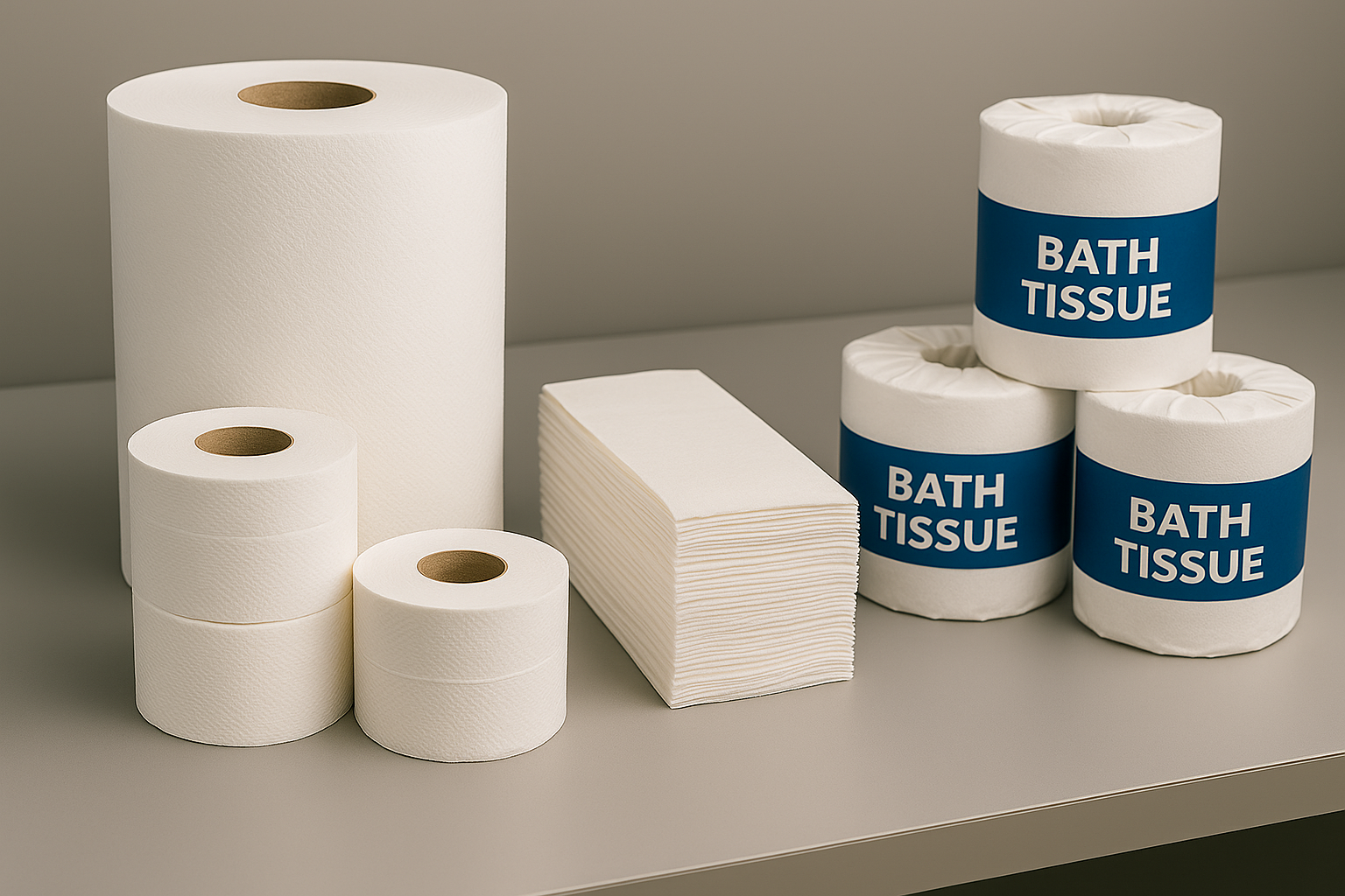 Paper towels and bath tissue for clinics